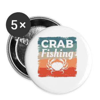 Krabbenfischen Krabbenfischen Krabben Jäger - Buttons klein 25 mm (5er Pack) - Weiß - Vorne