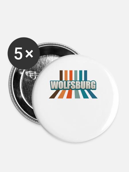 Wolfsburgerin Wolfsburger Wolfsburg - Buttons klein 25 mm (5er Pack) - Weiß