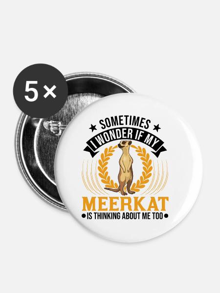 Erdmännchen Surikat Meerkat - Buttons klein 25 mm (5er Pack) - Weiß