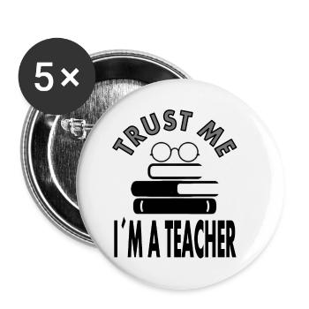 Lehrer Lehrerin Lehrerin Schullehrer Geschenkidee - Buttons klein 25 mm (5er Pack) - Weiß - Vorne