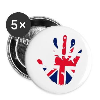 Englischer Fußabdruck - Buttons klein 25 mm (5er Pack) - Weiß - Vorne