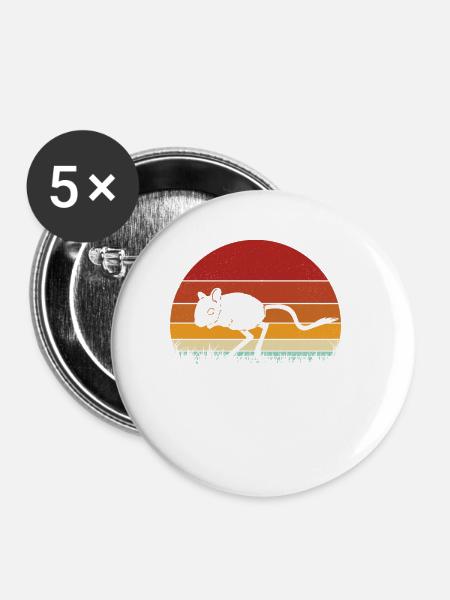 Rennmaus - Buttons klein 25 mm (5er Pack) - Weiß