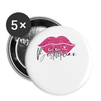 Cute Licensed Esthetician Skincare - Buttons small 1''/25 mm (5-pack) - white - Front