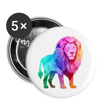 Ero, der stolze Löwe - Buttons klein 25 mm (5er Pack) - Weiß - Vorne