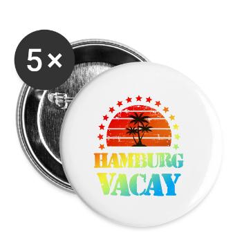 Hamburg Urlaub - Buttons klein 25 mm (5er Pack) - Weiß - Vorne