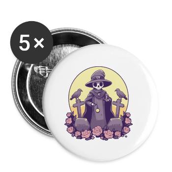 Kawaii Pastel Goth Cute Witchy Death Grim Reaper - Buttons small 1''/25 mm (5-pack) - white - Front