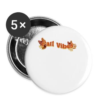 Hallo Herbst Vibes Saison Falling Autumn Leaves - Buttons klein 25 mm (5er Pack) - Weiß - Vorne