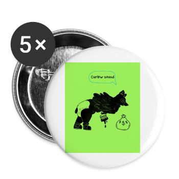 BRACHVOGEL KLANG - Buttons klein 25 mm (5er Pack) - Weiß - Vorne