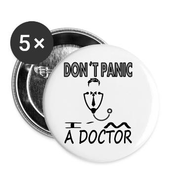 Ne paniquez pas Je suis docteur en cadeau de l’école de médecine - Lot de 5 petits badges (25 mm) - blanc - Devant