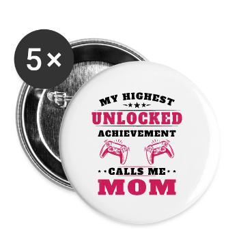 Mon plus haut accomplissement m'appelle maman - Lot de 5 petits badges (25 mm) - blanc - Devant