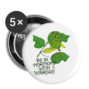 Harmonie, Natur - Buttons klein 25 mm (5er Pack) - Weiß - Vorne