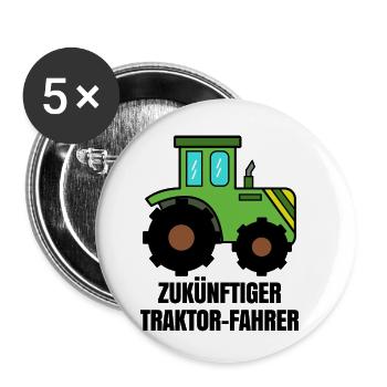 Traktor Nutzfahrzeug Landwirtschaft Statement Feld - Buttons klein 25 mm (5er Pack) - Weiß - Vorne