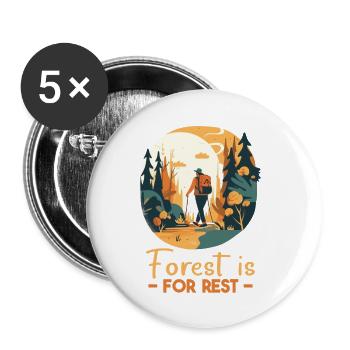 Forest Camping Mountain Holidays - Buttons small 1''/25 mm (5-pack) - white - Front