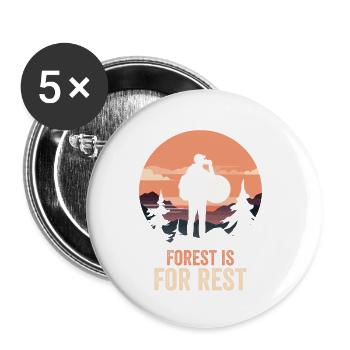 Forest Camping Mountain Holidays - Buttons small 1''/25 mm (5-pack) - white - Front