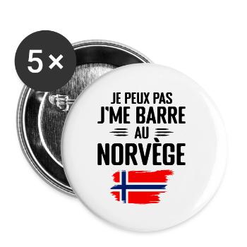 Je Peux Pas J'me Barre Au Norvège - Lot de 5 petits badges (25 mm) - blanc - Devant