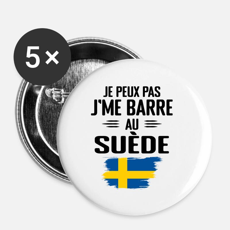 Ich kann nicht in Schweden bar sein - Buttons klein 25 mm (5er Pack) - Weiß