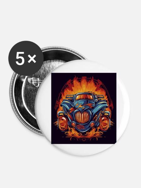 Turbo atomic 4 - Buttons klein 25 mm (5er Pack) - Weiß