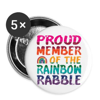 Fier membre de la racaille arc-en-ciel - Lot de 5 petits badges (25 mm) - blanc - Devant