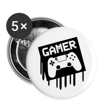 gamer - Buttons small 1''/25 mm (5-pack) - white - Front
