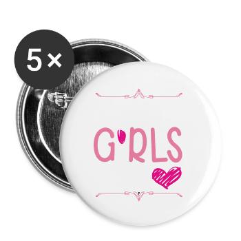 Geburtstag Girls Tour - Buttons klein 25 mm (5er Pack) - Weiß - Vorne
