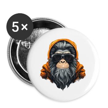 Chill Gorilla - Buttons klein 25 mm (5er Pack) - Weiß - Vorne