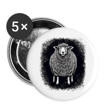 flock of sheep buy cartoon sheep bday geek - Buttons klein 25 mm (5er Pack) - Weiß - Vorne