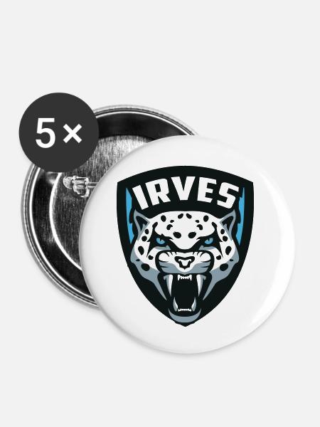 Irves der Schneeleopard Ikone der Einzigartigkeit - Buttons klein 25 mm (5er Pack) - Weiß