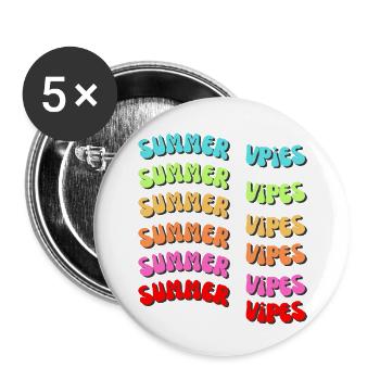 Colorful Retro - Buttons klein 25 mm (5er Pack) - Weiß - Vorne