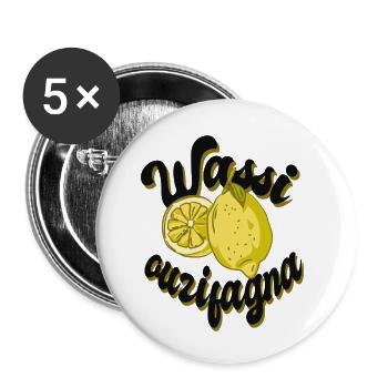 Wassi ouzifagna - Buttons klein 25 mm (5er Pack) - Weiß - Vorne