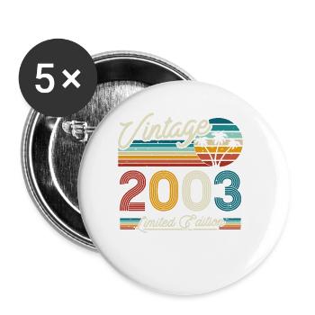 Vintage Retro Birthday Gift 20 Years 2003 - Buttons small 1''/25 mm (5-pack) - white - Front