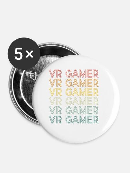 Virtual Reality VR Geschenk - Buttons klein 25 mm (5er Pack) - Weiß