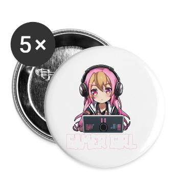 Gaming Console PC Gamer Girl Gamer Girl - Buttons small 1''/25 mm (5-pack) - white - Front
