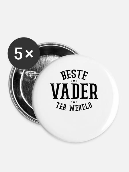 Beste vader ter wereld - Buttons klein 25 mm (5er Pack) - Weiß