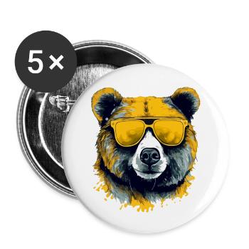 Arkor the spectacled bear - Buttons small 1''/25 mm (5-pack) - white - Front