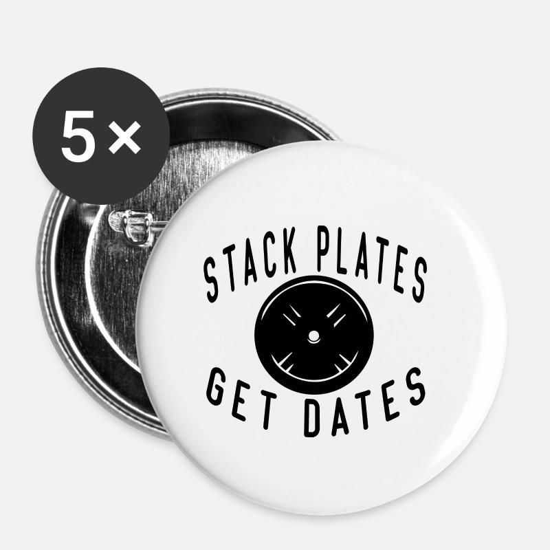 STACK PLATES GET DATES - Buttons small 1''/25 mm (5-pack) - white