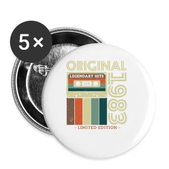 Birthday Present 1983 - Buttons small 1''/25 mm (5-pack) - white - Front