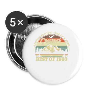 Birthday present born in 1983 - Buttons small 1''/25 mm (5-pack) - white - Front
