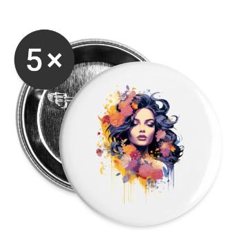 Illustration for Women - Buttons small 1''/25 mm (5-pack) - white - Front