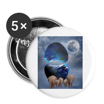 Flucht der Elefanten. - Buttons klein 25 mm (5er Pack) - Weiß - Vorne