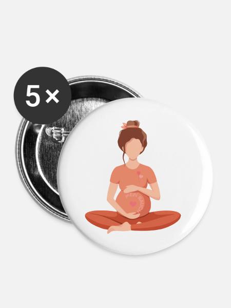Mein Bauch! - Buttons klein 25 mm (5er Pack) - Weiß