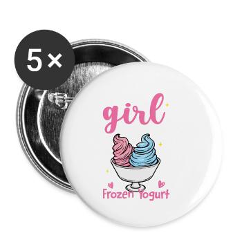 Just A Girl Who Loves Frozen Yogurt - Buttons klein 25 mm (5er Pack) - Weiß - Vorne