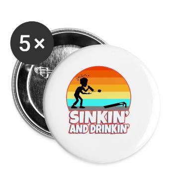 Cornhole - Sinkin and drinkin - Buttons klein 25 mm (5er Pack) - Weiß - Vorne