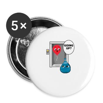 Ascenseur à ballons Dire - Lot de 5 petits badges (25 mm) - blanc - Devant