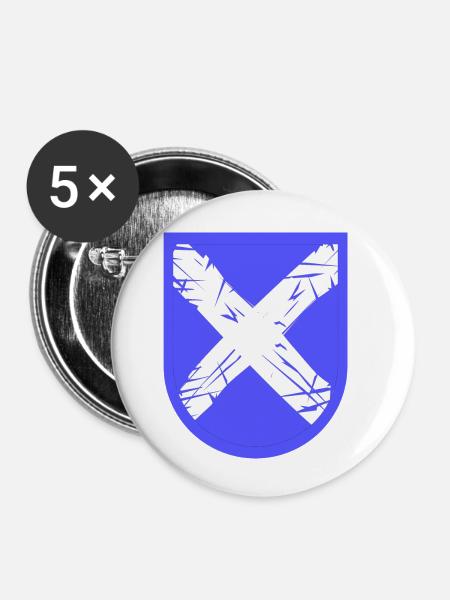 Die Schotten - Buttons klein 25 mm (5er Pack) - Weiß