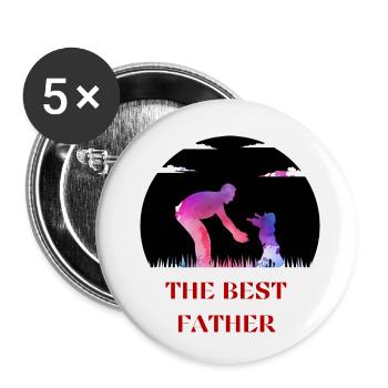 Bester Papa - Buttons klein 25 mm (5er Pack) - Weiß - Vorne