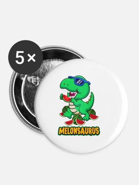 Wassermelone - Buttons klein 25 mm (5er Pack) - Weiß