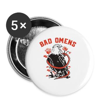 Bad Omens Eagle und Schlangen schlechte Omens - Buttons klein 25 mm (5er Pack) - Weiß - Vorne
