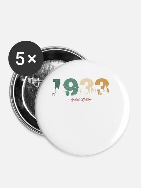 1933 Limitierte Auflage - Buttons klein 25 mm (5er Pack) - Weiß