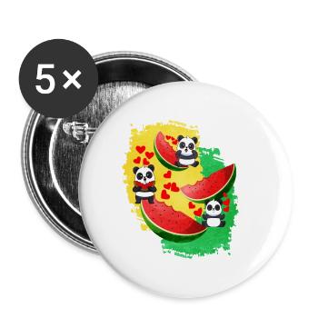 Watermelon - Buttons small 1''/25 mm (5-pack) - white - Front