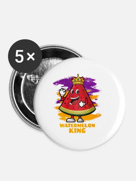 Wassermelone - Buttons klein 25 mm (5er Pack) - Weiß